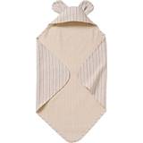 Elodie Details Babyhåndklæder Elodie Details Nålestribet Hættehåndklæde Cremefarvet One Size Off-White