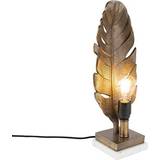 Aluminium - Bronze Bordlamper QAZQA Art Deco Bordlampe 43cm