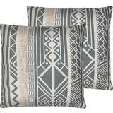 Polyester Puder Beliani Shumee Set of 2 decorative pillows Komplet pyntepude Grå, Beige (45x45cm)