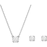 Justérbar størrelse Smykkesæt Swarovski Constella Round Jewellery Set - Silver/Transparent