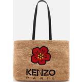 Kenzo Sort Tasker Kenzo Logo-AppliquÃ©d Large Raffia Tote Bag