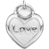 Christian Love Lock Charm Pendant - Silver