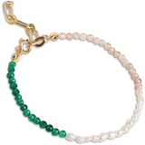 Hvid Armbånd ENAMEL Copenhagen Gabriella Bracelet - Gold/Green/Pink/Pearls