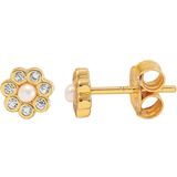 Hultquist Aya Flower Sticker Earrings - Gold/Pearl/Transparent