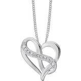 Topas Charms & Vedhæng Christina Design Heart with Eternity Pendant - Silver/Topaz