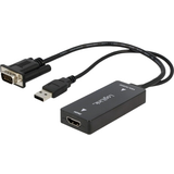 Kabeladaptere - Nikkel - Rund Kabler LogiLink HDMI-VGA/USB A Adapter M-F 0.2m