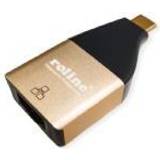 Roline Netværkskort & Bluetooth-adaptere Roline 12.02.1111, USB Type C, RJ-45, Sort, Guld [Ukendt]