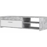 Træ - Udtræksskuffer Bænke Forte Furniture Pilvi Contemporary White/Light Grey Concrete TV-bord 120x31.8cm