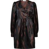 Ballonærmer - Dame - Korte kjoler - Polyester Selected Joella Wrap Dress - Java