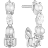 Sif Jakobs Adria Creolo Piccolo Earrings - Silver/Pearl/Transparent