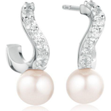 Sif Jakobs Hvid Smykker Sif Jakobs Ponza Creolo Earrings - Silver/Transparent/Pearls