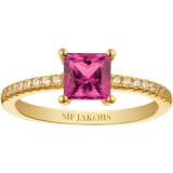 Sif Jakobs Rosa Ringe Sif Jakobs Ellera Quadrato Ring - Gold/Pink/Transparent