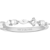 Perler Ringe Sif Jakobs Adria Ring - Silver/Pearls/Transparent