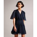 Ted Baker Polyester Kjoler Ted Baker Women's Fit And Flare Tiered Mini Dress in Blue, Giggie