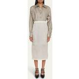 42 - Gul Nederdele Maison Margiela Off-White Semi-Sheer Midi Skirt Butter IT