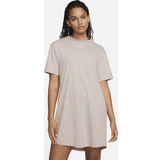 Nike Beige Kjoler Nike Women's Sportswear Essential Short-Sleeve T-Shirt Dress Diffused Taupe/White