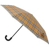 Beige Paraplyer Burberry Trafalgar Check Foldable Umbrella