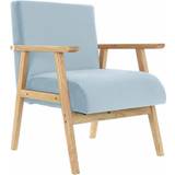 Blå - MDF Lænestole Dkd Home Decor Polyester Himmelblå Træ Lænestol