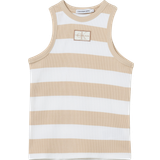 Hvid Toppe Calvin Klein Girl's Ribbed Sleeveless Top - Sand (IG0IG01949-0FA)