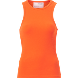 Dame - Orange Toppe Selected Femme Orange ribstrikket top med racerhals Orange