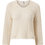 Dame - Hvid Sweatere Only Kort Striktrøje