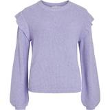 Vila Ruffled Knit Sweater - Purple