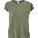 Vero Moda 32 - Grøn Tøj Vero Moda Regular Fit O-hals Sænkede Skuldersømme T-shirt