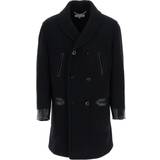58 - Skind Overtøj Maison Margiela Black Shawl Collar Coat 900 Black IT