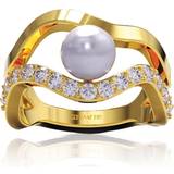 Perler Ringe Sif Jakobs Ponza Ring - Gold/Pearl/Zircons