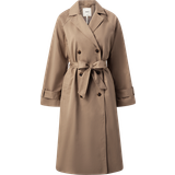 Object Bomuld Overtøj Object Double-breasted Trenchcoat - Fossil