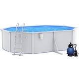 Pools vidaXL Swimming Pool with Sand Filter Pump and Ladder 4.9x3.6x1.2m