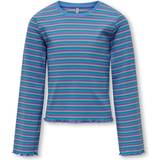Stribede T-shirts Børnetøj Only Regular Fit Round Neck Top - Blue/Provence (15281083)