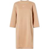 Dame - Fleece Kjoler Nike Hampbrun kjole med lille Swoosh-logo fleece-Neutral Neutral