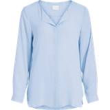 Vila Dame - XL Skjorter Vila Delad Halsringning High-low-sydd Skjorta Blå