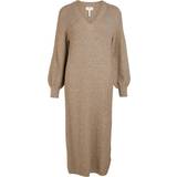 Ballonærmer - Dame - Polyester Kjoler Object Malena Knitted Dress - Fossil
