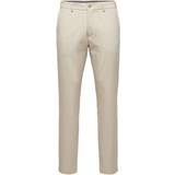 48 - Hvid - Viskose Bukser & Shorts Selected 175 Slim Fit Bukser Beige