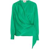 Grøn - S - V-udskæring Overdele Karmamia Copenhagen Ines Bluse Emerald