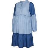 Mamalicious 48 - Dame Tøj Mamalicious Zigga langærmet kort kjole TRUE NAVY