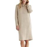 Damella Kjoler Damella Knitted Long Sleeve Lounge Dress Beige