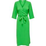 Dame - Grøn - Slå om-kjoler Only Lion Wrap Midi Dress - Green/Kelly Green