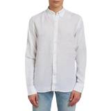 Oscar Jacobson Tøj Oscar Jacobson Regular Fit Button Down Linen Shirt White