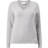 Vila 48 - V-udskæring Overdele Vila Curve Cosy Knit Sweater - Light Gray Melange