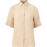Lexington S Overdele Lexington Reign Linen Short Sleeve Shirt Beige