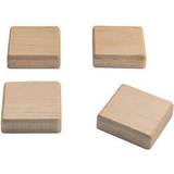 Beige Clips, Papirclips & Magneter Sigel BA211 Holz-Magnete quadratisch