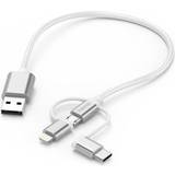 Hama 3-in-1 Micro-USB Lightning Cable with Adapter for USB Type-C 20cm