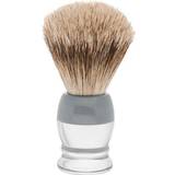ERBE Shaving Shop Barberkost Barberkost grævlingebørster, Hvidt/gråt plasthåndtag lille 1 Stk