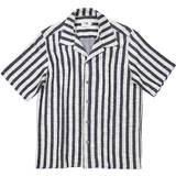 NN07 Stribede Overdele NN07 Julio 3515 Open-Collar Shirt - Navy Stripe #724