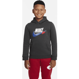 Børnetøj Nike Sportswear Standard Issue-pullover-hættetrøjen fleece til store børn (drenge) grå