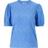 Object T-shirts & Toppe Object Broderie Anglaise Top Blå