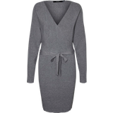 Grå - Korte kjoler Vero Moda Hollyrem Dress - Grey/Medium Grey Melange